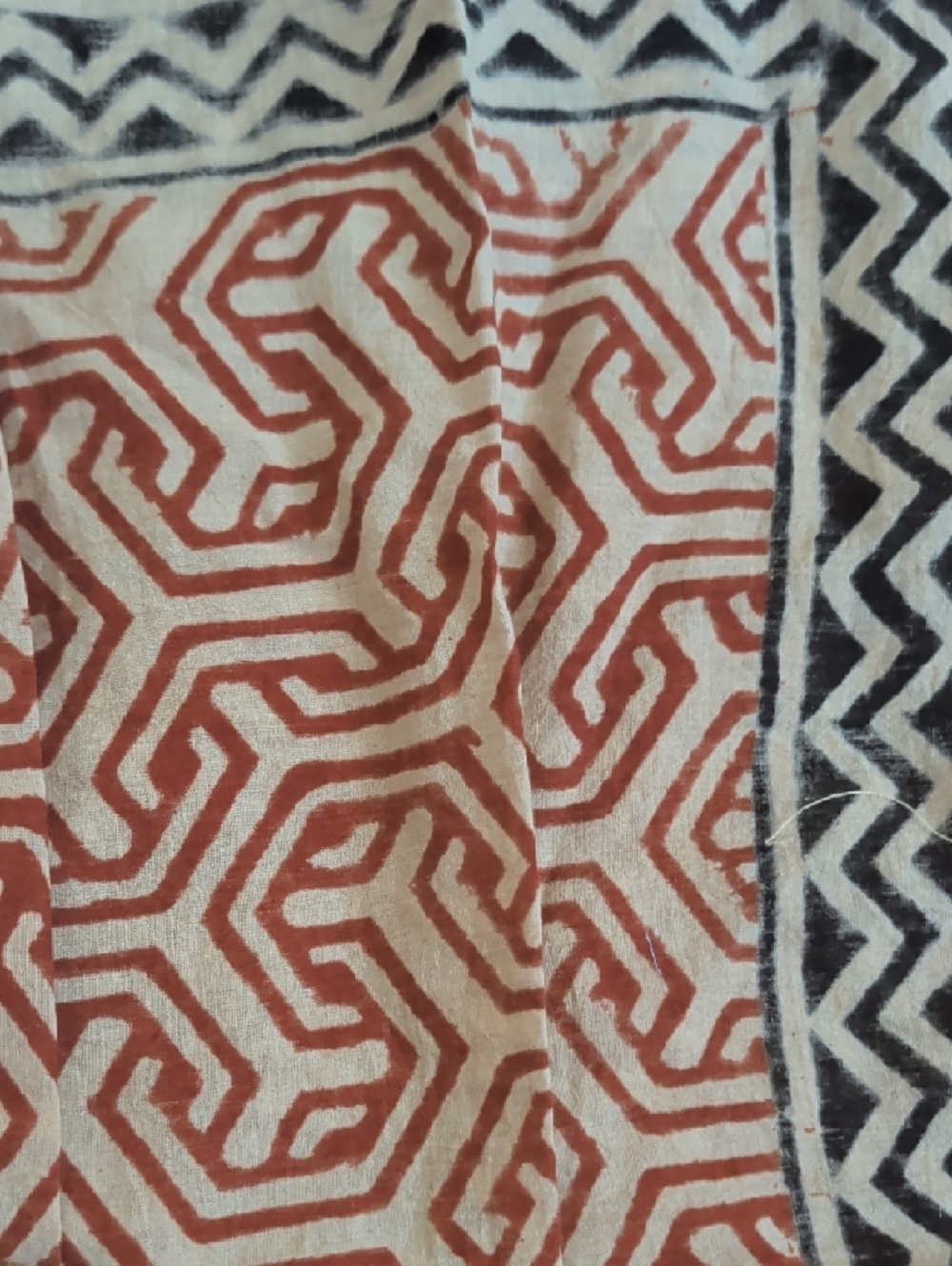 Four Batik Style Square Headscarves. Neutral Tones. 16" - Picture 4 of 5